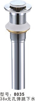 供应卫浴洁具不锈钢无孔弹跳下水8035