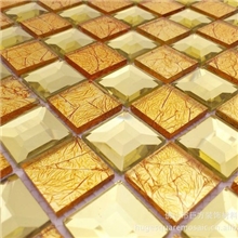 佛山金色镜面玻璃马赛克直介金箔马赛克墙贴装潢材料
