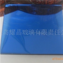 供应宝石蓝镀膜玻璃深蓝镀膜玻璃蓝色镀膜