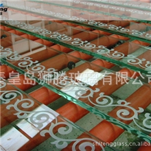 钢化玻璃加工厂家直销19mm白玻精磨四边深雕装饰钢化玻璃