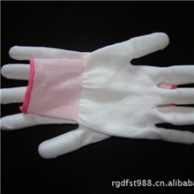 手套无尘手套劳保手套涤纶PU涂指手套