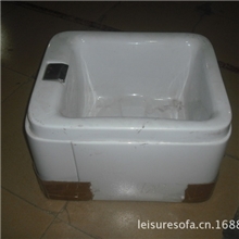 订做白色亚克力洗脚盆|304不锈钢配件足浴盆|东北小区工程案例