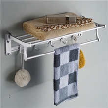 太空铝活动浴巾架浴室卫浴五金毛巾架毛巾杆折叠带钩套装