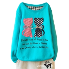 批发2013女装新品韩版秋冬长袖T恤加厚抓绒卫衣休闲女式卫衣AA14