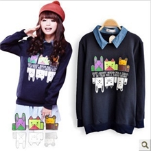 2013新款加厚抓绒卫衣热卖韩国时尚女装女式卫衣绒衫批发AA16