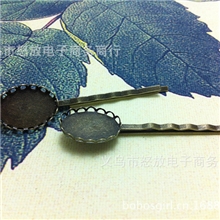 发夹一字夹diy复古配件时光宝石底托