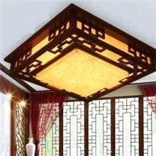 新款中式仿古木艺客厅纯三基色H管节能羊皮灯