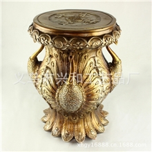 欧式宫廷风格家居摆件香槟色树脂孔雀换鞋凳子荣耀品味XH292