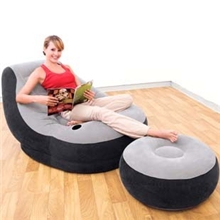 正品美国INTEX充气沙发组合68564舒适空气沙发配脚凳