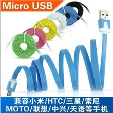 厂家批发1米V8小面条数据线MICRO5PHTC三星面条USB充电数据线