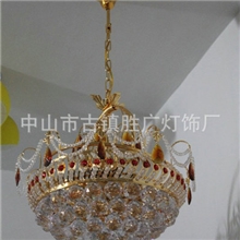 厂家生产欧式照明灯具电泳金创意水母形水晶吊灯88632-450