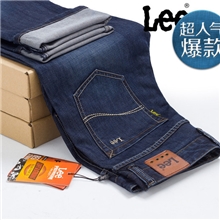 秋冬新品男士牛仔裤批发商务直筒中腰Lee男式牛仔长裤宽松大码