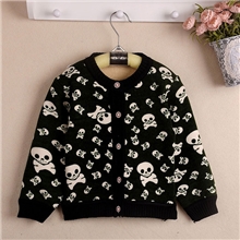 精品童装宝宝不倒绒台州骷髅头男童开衫针织外套外贸厂家直销