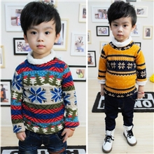 【伙拼】爱尚坊冬装新款高领雪花打底衫男童女童加绒高领T恤