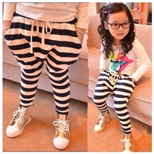 爱尚坊童装批发2013秋女童装新款条纹收腰垮裤哈伦裤厂家直批B