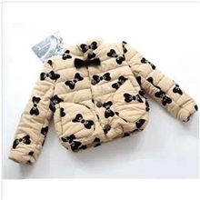 爱尚坊冬装新款女童装韩版蝴蝶结短款棉袄外套童装批发A