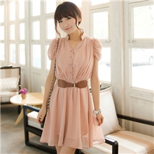 #1379BCHUVIVI【镇厂之宝】2013韩版夏装v字领雪纺夏装连衣裙