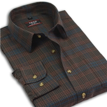 ELDI2013秋季新款男装商务休闲英伦风修身纯棉长袖格子衬衫