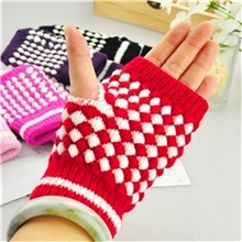 厂家直销II菠萝半指电脑手套露指半截保暖手套多色混装