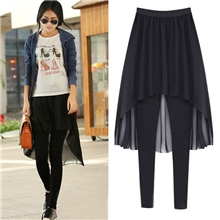 厂家直销2013韩版带燕尾裙裙裤纯棉薄款时尚假两件打底裤