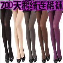 春秋仿彩色天鹅绒连裤袜70D/80D微透连袜裤厂家批发丝袜瘦腿袜
