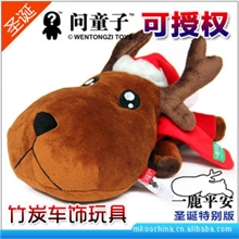 供应圣诞鹿圣诞特别版平安鹿问童子平安鹿一路"鹿"平安竹炭包