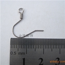 供应混批DIY饰品配件316L不锈钢带弹簧耳钩耳饰配件