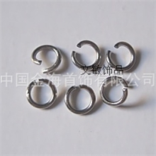 供应混批0.8mm线经粗多规格不锈钢开口圈DIY饰品配件不掉色防过敏