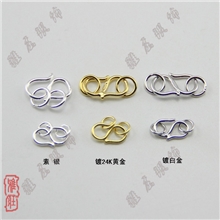 雅庄银饰厂家直销925纯银DIY配件项链手链连接扣加双环S扣