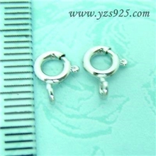 雅庄银饰纯银配件素银6MM厚弹簧扣