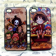 厂家定做iphone4/4S/5手机壳贴皮路飞海贼王苹果5S手机套批发