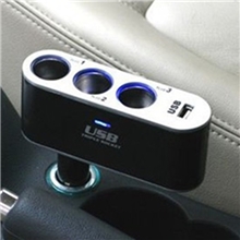【专业品质】车载点烟器一拖三汽车点烟器带USB接口WF-0120