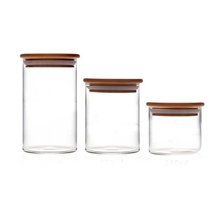 耐热玻璃储物罐玻璃罐储物罐环保密封罐创意竹木盖花茶泡菜罐