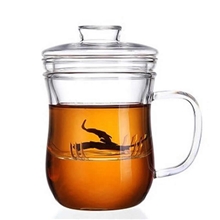 耐热玻璃三件杯带过滤内胆花茶玻璃杯创意玻璃窈窕三件杯美体杯
