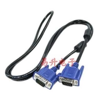 厂家批发1.5米兰色头VGA公/公3+5连接线[双磁环]