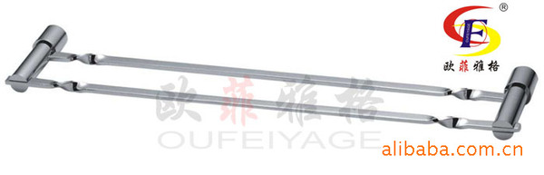 厂家直销全铜浴室双杆毛巾架、置物架、玻璃牙刷杯子