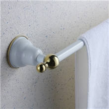 原厂直销锌合金压铸镀金烤漆单杆毛巾架高档安全洁白