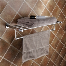 纯铜浴巾架高品质现代风浴巾架毛巾架双层厚实足料镀铬