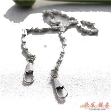 厂家直销19#白叻色（银色）120cm总长带珠胆扣万字链