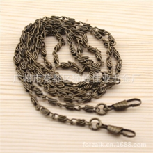 厂家直供19#青古铜120cm总长带珠胆扣万字链