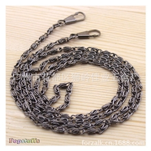 厂家供应19#枪黑色120cm总长带珠胆扣万字链条