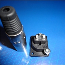 厂家直销优质电动车锂电池三芯卡侬座麦克风充电口电源座连接器