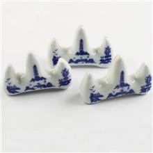 文房四宝毛笔笔架笔山笔搁山叉架笔工具陶瓷小三叉5.5*3