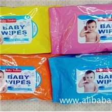 自产自销外贸英文宝宝湿巾热销款4色入