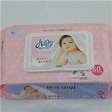 80片加厚快乐贝贝高档湿巾婴儿湿巾无香湿巾i清洁湿巾厂家生产