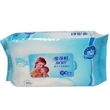 爱得利80抽婴儿卫生柔湿巾无香型宝宝洁肤湿纸巾