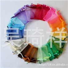 厂家现货供应纯色素色单色欧根网纱袋,首饰化妆品礼品袋批发9*12