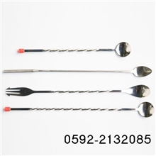 【较硬】无磁不锈钢双头吧勺吧更调酒勺奶茶店水吧台专用器具