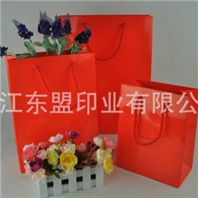 橘红色大中小三个尺寸覆亮膜普通购物纸袋生产厂家