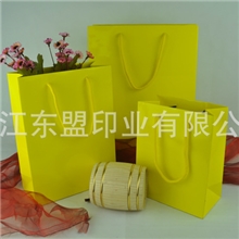 供应亮黄色大号29.5*38*11.5cm210g白卡纸手提纸袋